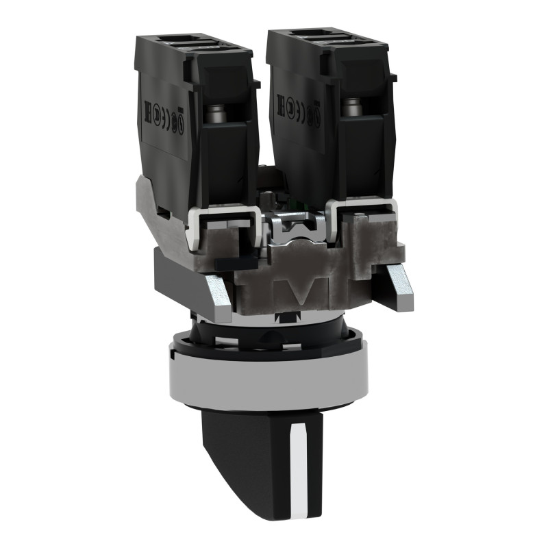 Переключатель "I-O-II" 2NO 22мм без подсветки черный 3 положения [XB4BJ53] Harmony XB4 Schneider Electric