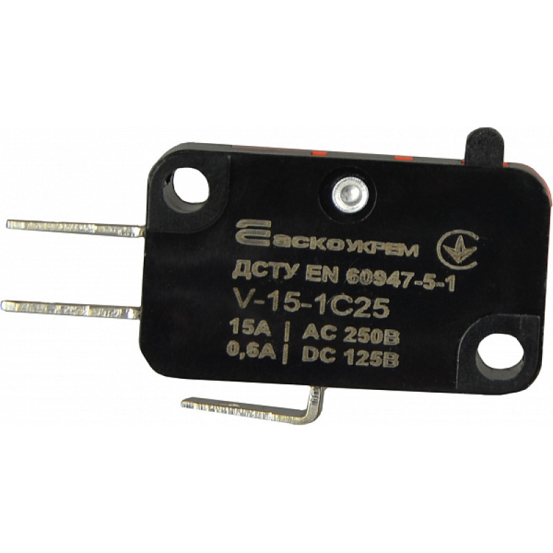 Микропереключатель 1NO+1NC 15А 250V IP20 Pin-шток [A0050040025] V-15-1C25 АСКО