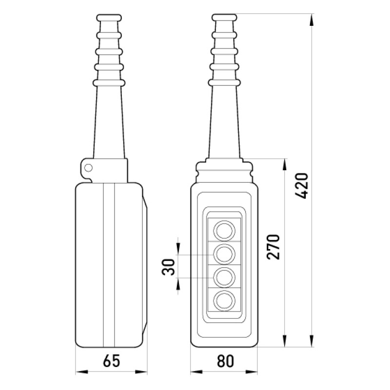 Тельферный пост 4-положения 4NO+4NC IP65 [s007009] e.cs.stand.xac.a.481 E.NEXT