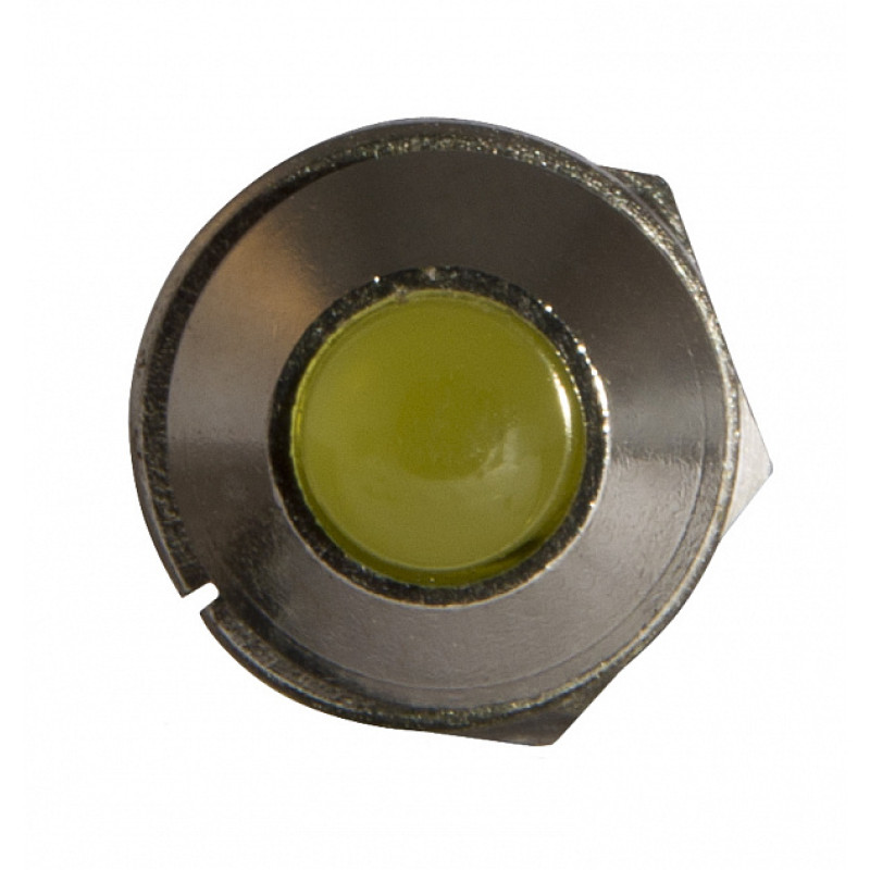 Лампа сигнальная 8мм желтый LED 220V AC металл [A0140030087] AD22B-8 АСКО