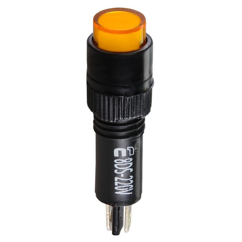 Лампа сигнальна 22мм жовтий LED 220V АC [A0140030166] AD22E-8DS АСКО