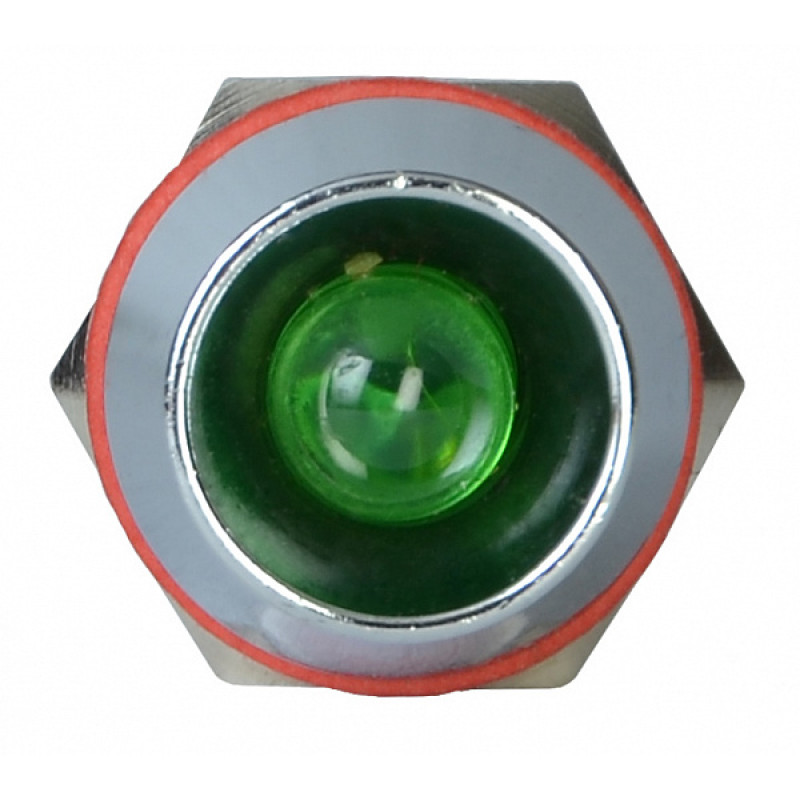 Лампа сигнальная 6мм зеленый LED 220V AC металл [A0140030100] AD22C-6 АСКО