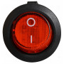 Переключатель круглый 1 клавиша 1NO 23мм с подсветкой красный неон 220V [A0140040071] KCD1-5-101NR/B АСКО