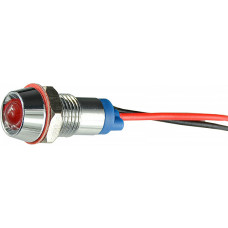 Лампа сигнальная 8мм красный LED 24V AC/DC металл [A0140030213] AС22C-8 АСКО