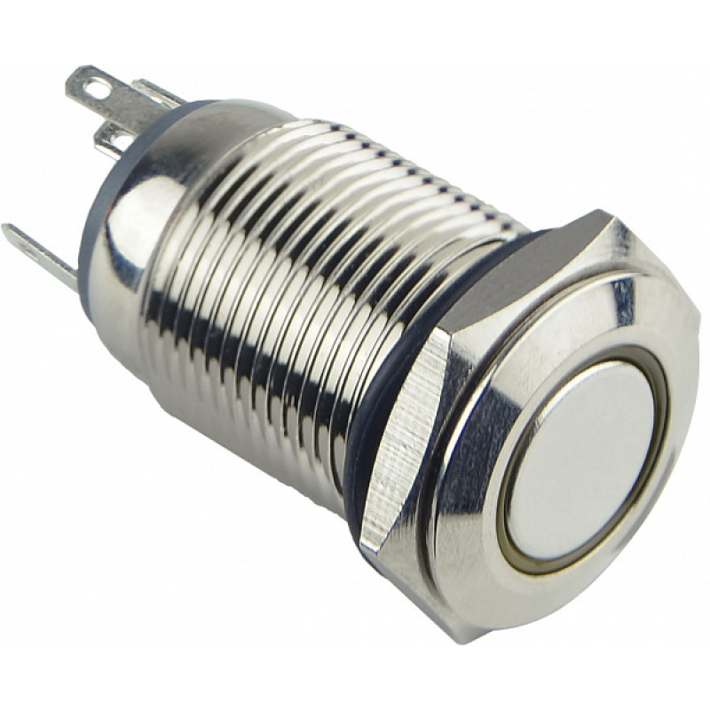 Кнопка металлическая 1NO+1NC 16мм с подсветкой желтый LED 220V [A0140010094] TYJ 16-261 АСКО