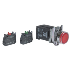 Кнопка управления 1NO+1NC 22мм с подсветкой LED красный 110-120V самовозвратом [XB4BW3435] Harmony XB4 Schneider Electric