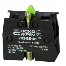 Контактный блок 1NO 3A 240V AC/DC для кнопок XB2 [A0140010025] ZB2-BE101 АСКО