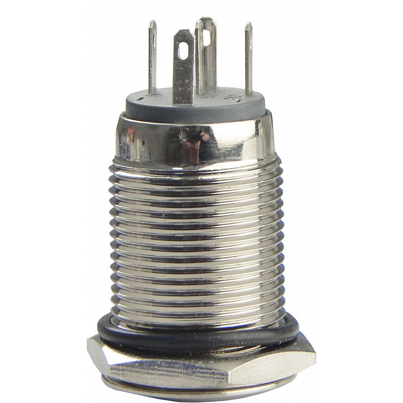 Кнопка металлическая 1NO+1NC 16мм с подсветкой желтый LED 220V [A0140010094] TYJ 16-261 АСКО