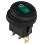 Перемикач круглий 1 клавіша 1NO 20мм з підсвічуванням зелений неон 220V IP65 [A0140040078] KCD1-8-101NW GR/B АСКО