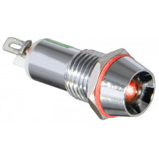 Лампа сигнальная 10мм красный LED 24V AC/DC металл [A0140030120] AD22C-10 АСКО