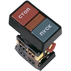 Кнопка "Пуск-Стоп" 1NO+1NC 30мм с подсветкой неон 230V [BBD21-PPBB-K51] PPBB-30N УЕК