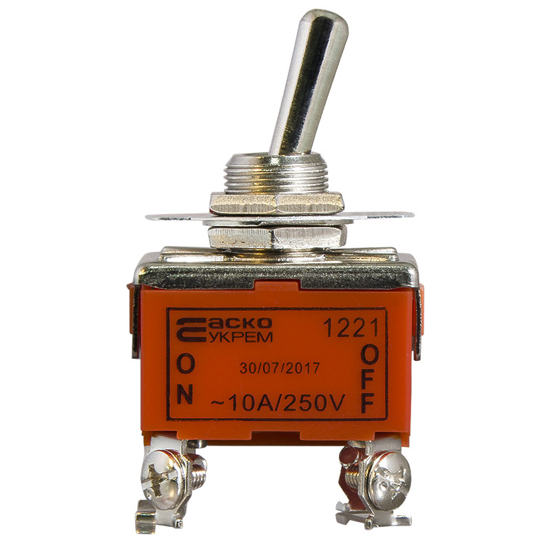 Тумблер "ON-OFF" 2NO 10А 250V 2 положення 4 контакти [A0140060003] 1221 АСКО