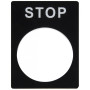 Табличка маркувальна установочний Ø22мм "STOP" чорна для кнопок XB2 [A0140010070] АСКО