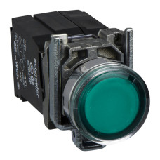 Кнопка управления 1NO+1NC 22мм с подсветкой зеленый LED 230V самовозвратом [XB4BW3345] Harmony XB4 Schneider Electric