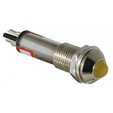 Лампа сигнальная 8мм желтый LED 220V AC металл [A0140030087] AD22B-8 АСКО