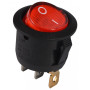 Переключатель круглый 1 клавиша 1NO 23мм с подсветкой красный неон 220V [A0140040071] KCD1-5-101NR/B АСКО