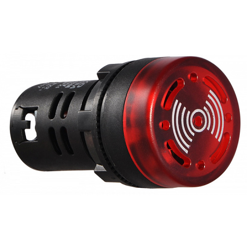 Сигналізатор звуковий (зумер) 22мм червоний LED 220V АC [A0140030159] AD22-22 BM/r АСКО