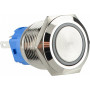 Кнопка металлическая плоская 1NO+1NC 19мм с подсветкой красный LED 220V [A0140010112] TYJ 19-271 АСКО
