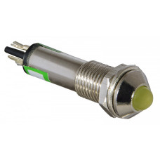 Лампа сигнальная 8мм желтый LED 24V AC/DC металл [A0140030089] AD22B-8 АСКО
