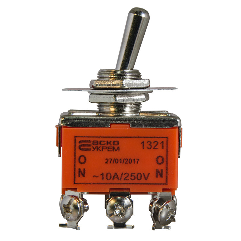 Тумблер "ON-ON" 2CO 10А 250V 2 положения 6 контактов перекидной [A0140060004] 1321 АСКО
