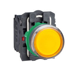 Кнопка управления 1NO+1NC 22мм с подсветкой оранжевый LED 24V [XB5AW35B5] Harmony XB5 Schneider Electric