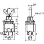 Тумблер "ON-OFF-ON" 2NO 3А 250V 3 положения 3 контакта без фиксации [A0140060014] MTS-123 АСКО