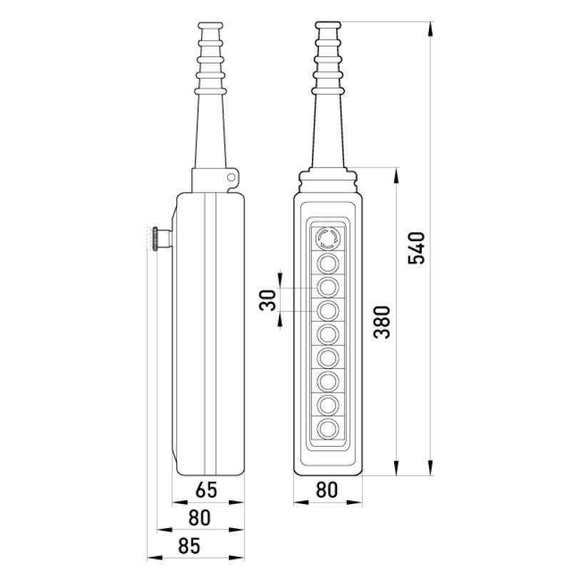 Тельферний пост 8-положень 8NO+9NC з блокуванням IP65 [s007016] e.cs.stand.xac.a.8813 E.NEXT