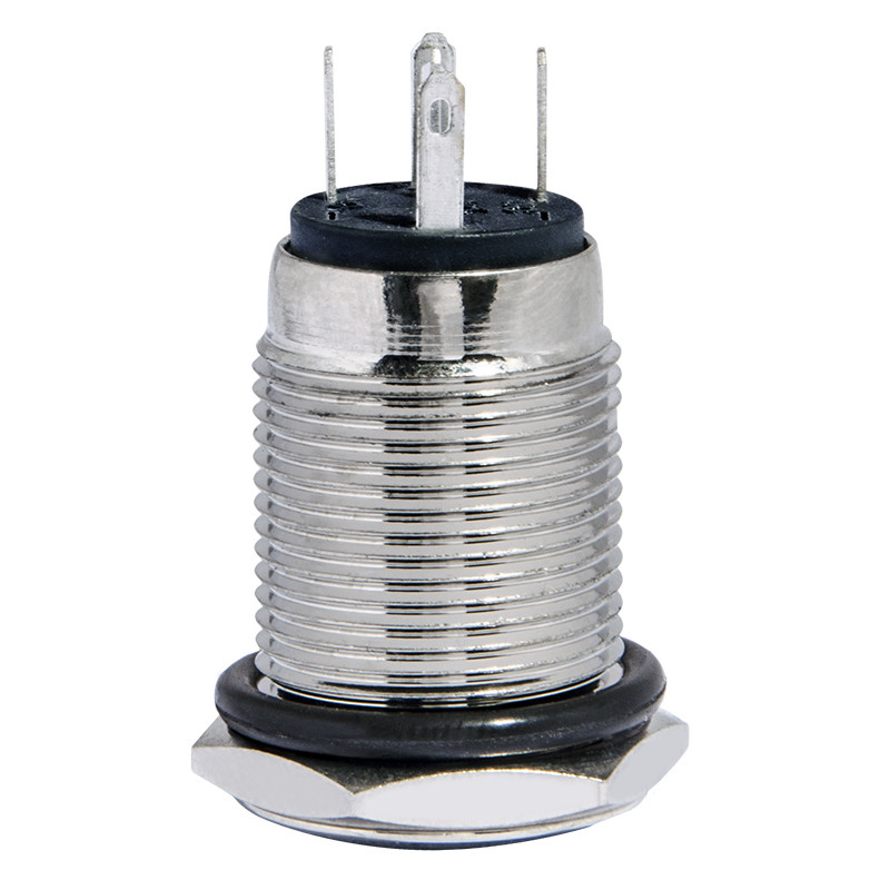 Кнопка металлическая 1NO+1NC 16мм с подсветкой красный LED 220V [A0140010092] TYJ 16-261 АСКО