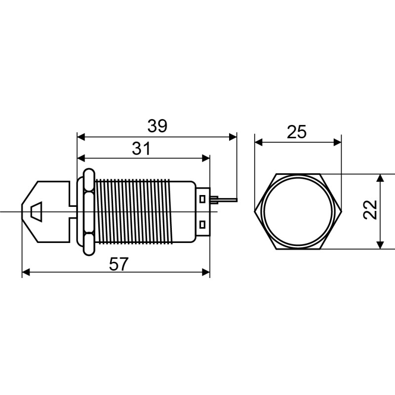 Кнопка металлическая 1NO+1NC 19мм 2 позиционная с ключом [A0140010213] TY 19C-K11/2 АСКО