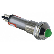 Лампа сигнальная 8мм зеленый LED 220V AC металл [A0140030086] AD22B-8 АСКО