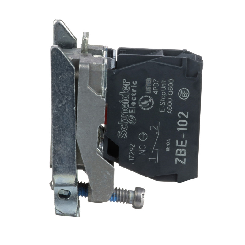 Корпус кнопки с контактом 1NC 3A 240V AC/DC с винтовым зажимом [ZB4BZ102] Harmony XB4 Schneider Electric
