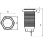 Кнопка металлическая плоская 1NO+1NC 22мм с подсветкой желтый LED 24V [A0140010140] TYJ 22-271 АСКО