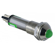 Лампа сигнальная 8мм зеленый LED 24V AC/DC металл [A0140030090] AD22B-8 АСКО