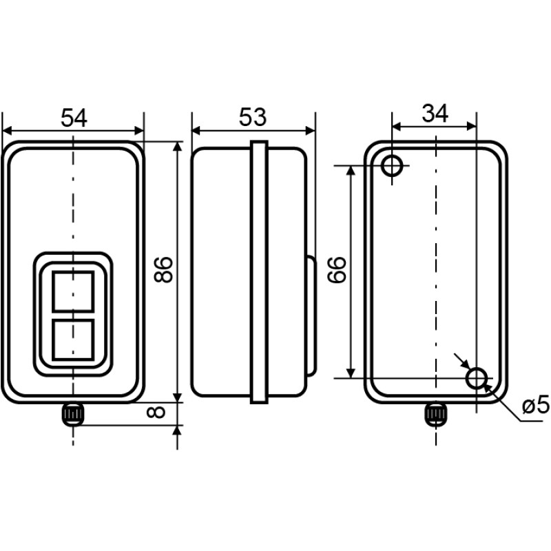 Кнопковий вимикач 3Р 10А(400V) ІР40 [A0140020208] BS-216B АСКО
