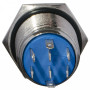Кнопка металлическая плоская 2NO+2NC 16мм с подсветкой зеленый LED 220V с фиксацией [A0140010102] TYJ 16-362 АСКО
