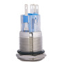 Кнопка металлическая плоская 1NO+1NC 19мм с подсветкой желтый LED 24V [A0140010137] TYJ 19-271 АСКО