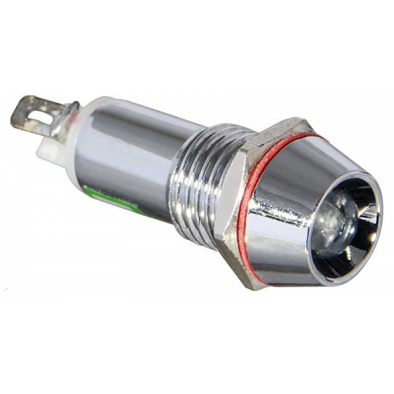 Лампа сигнальная 10мм белый LED 220V AC металл [A0140030121] AD22C-10 АСКО