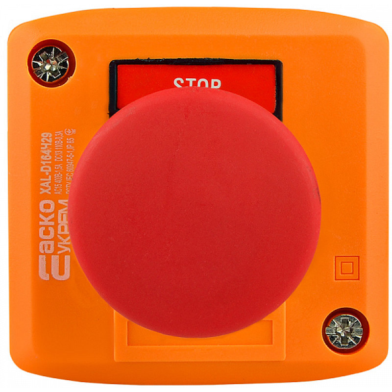 Пост одноместный "Стоп" 2.5А(220V) 1NC IP54 грибок [A0140020056] XAL-D164H29 АСКО