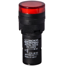 Лампа сигнальная 16мм красный LED 220V АC [A0140030050] AD16-16DS АСКО