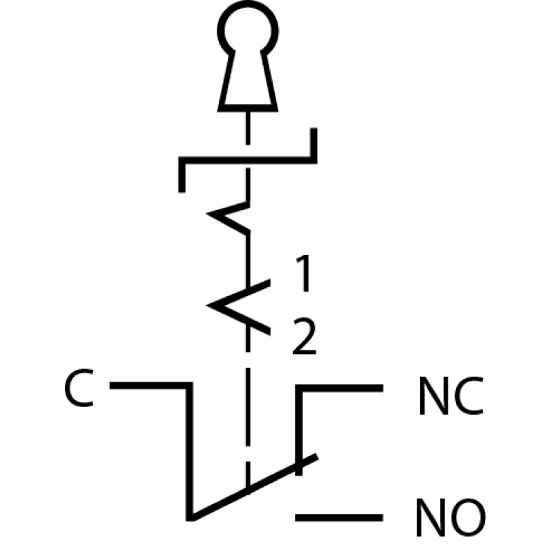 Кнопка металлическая 1NO+1NC 19мм 2 позиционная с ключом [A0140010213] TY 19C-K11/2 АСКО