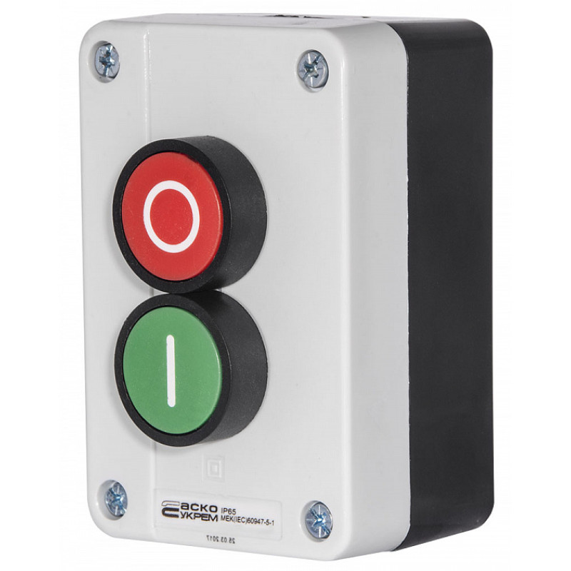 Пост двомісний "Старт-Стоп" 2.5А(220V) 1NO+1NC IP54 [A0140020006] XAL-B213 АСКО
