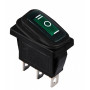 Переключатель 1 клавиша 1CO 28мм с подсветкой зеленый неон 220V перекидной IP54 [A0140040043] KCD3-103W GR/B АСКО