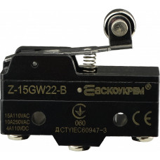 Микропереключатель 1NO+1NC 15А 250V IP20 пластмассовый ролик на короткой планке [A0050040007] Z-15GW22-B АСКО