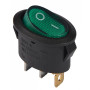 Переключатель овальный 1 клавиша 1NO 25мм с подсветкой зеленый неон 220V [A0140040088] KCD1-9-101N GR/B АСКО
