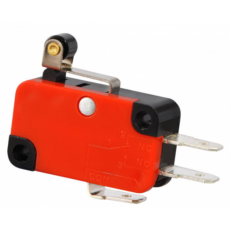 Микропереключатель 1NO+1NC 15А 250V IP20 пластмассовый ролик на короткой планке [A0050040019] V-15-51C25 АСКО