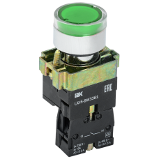 Кнопка управления 1NO 22мм с подсветкой зеленый LED 230V [BBT50-BW-K06] LAY5-BW3361 УЕК