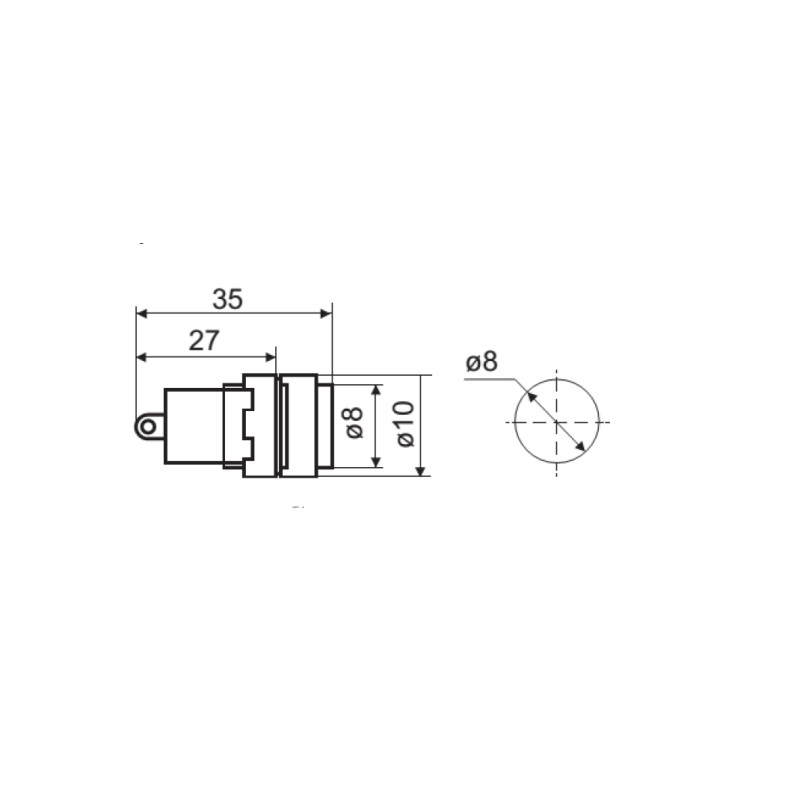 Лампа сигнальна 22мм жовтий LED 24V АC/DC [A0140030171] AD22E-8DS АСКО