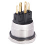 Кнопка металева пласка 1NO+1NC 22мм з підсвічуванням зелений LED 24V [A0140010141] TYJ 22-271 АСКО