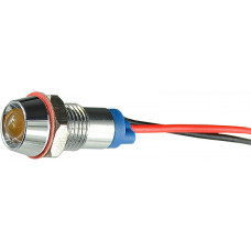 Лампа сигнальная 8мм желтый LED 220V AC металл [A0140030215] AС22C-8 АСКО