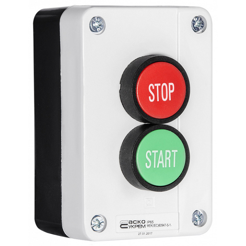 Пост двомісний "Старт-Стоп" 2.5А(220V) 1NO+1NC IP54 [A0140020007] XAL-B215 АСКО